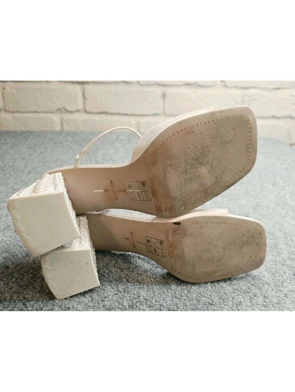 Jemmy Vanilla Pearl High Heel Slide Sandals Dolce Vita Sz 9 - Picture 7 of 9